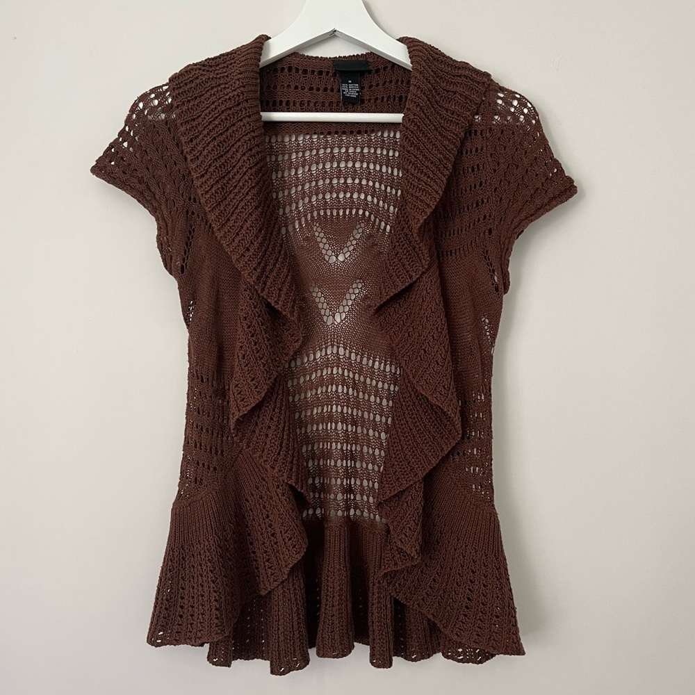 2000s Rue21 brown knit shrug